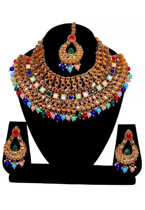Stone Studded Choker Necklace Set