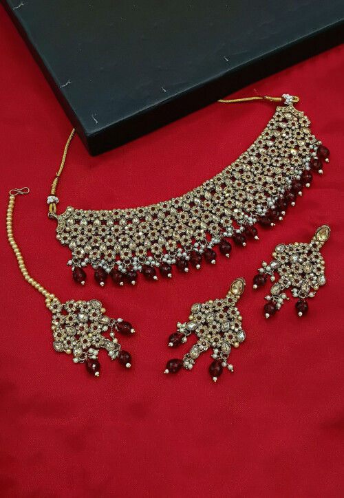 Stone Studded Choker Necklace Set