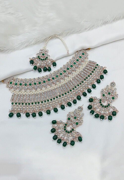 Stone Studded Choker Necklace Set