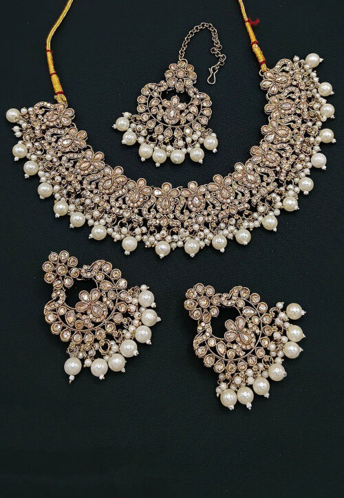 Stone Studded Choker Necklace Set