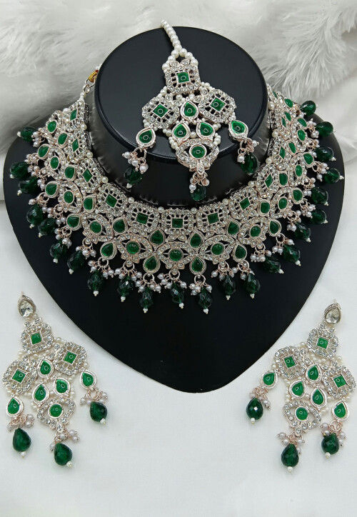 Stone Studded Choker Necklace Set