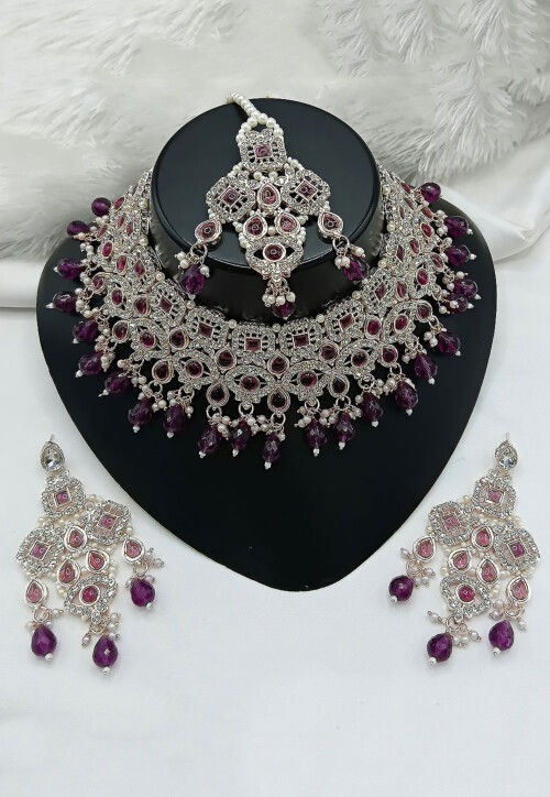 Stone Studded Choker Necklace Set