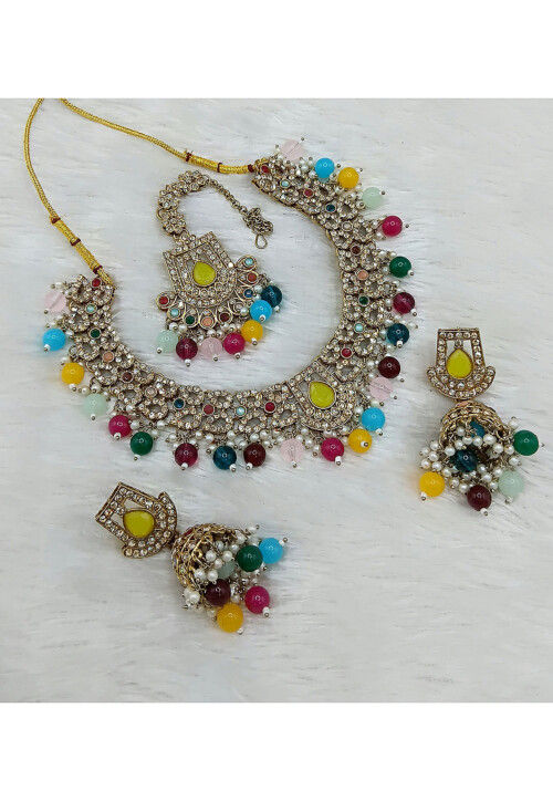 Stone Studded Choker Necklace Set