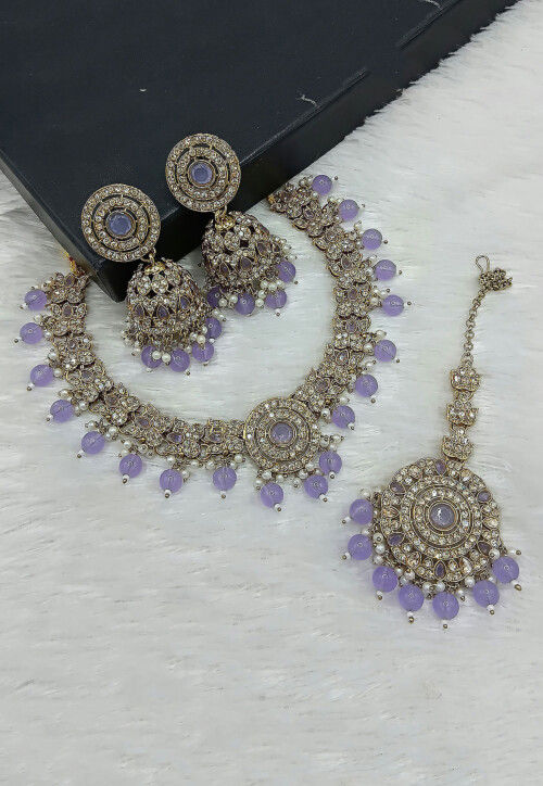 Stone Studded Choker Necklace Set