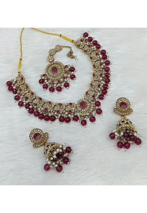 Stone Studded Choker Necklace Set