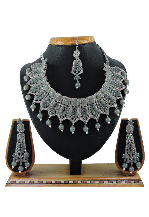 Buy Stone Studded Choker Necklace Set Online JHU4023 Utsav Fashion