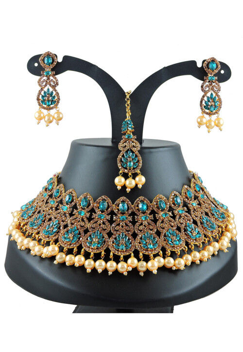 Stone Studded Choker Necklace Set