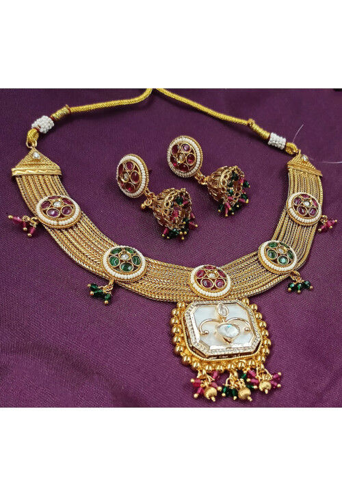 Stone Studded Choker Necklace Set