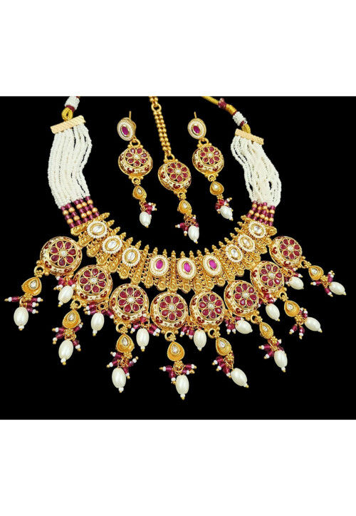 Stone Studded Choker Necklace Set