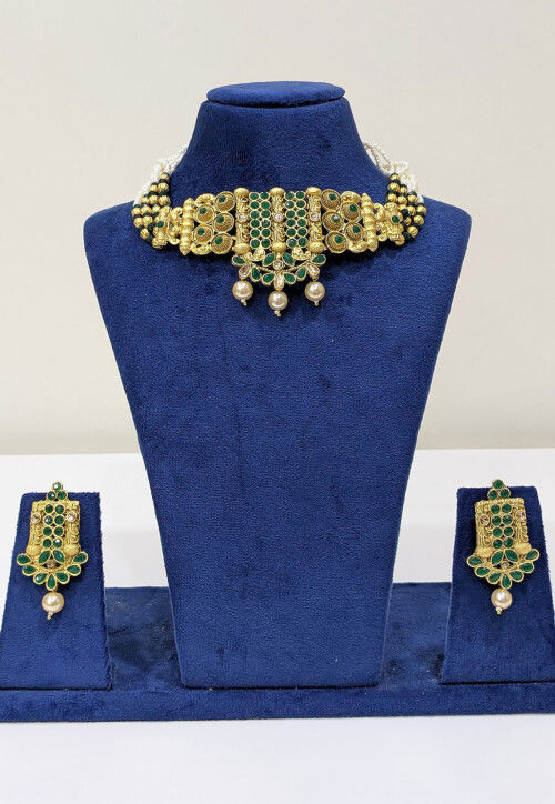 Stone Studded Choker Necklace Set