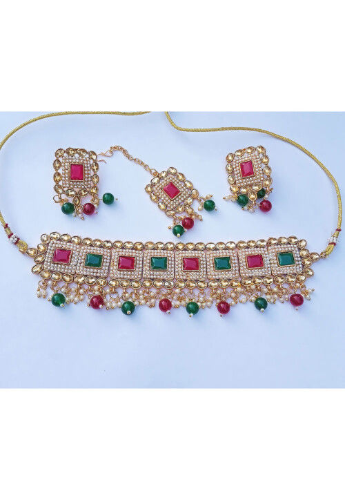 Stone Studded Choker Necklace Set