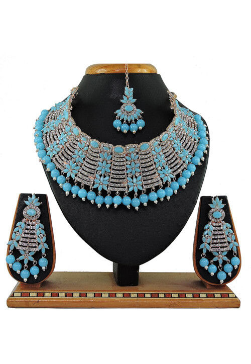 Blue colour jewellery set top