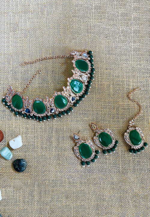 Stone Studded Choker Necklace Set