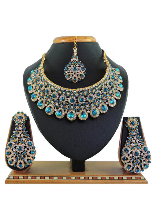 Stone Studded Choker Necklace Set JNV4528