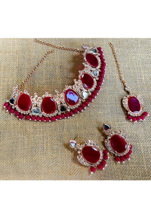 Stone Studded Choker Necklace Set