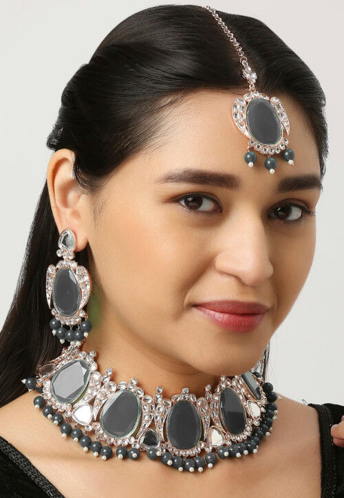 Stone Studded Choker Necklace Set