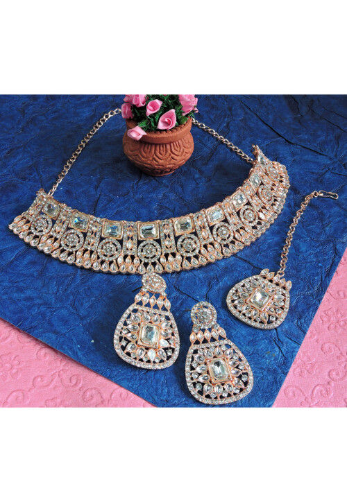 Stone Studded Choker Necklace Set