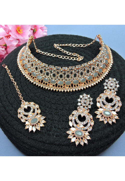 Stone Studded Choker Necklace Set