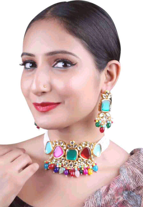 Stone Studded Choker Necklace Set