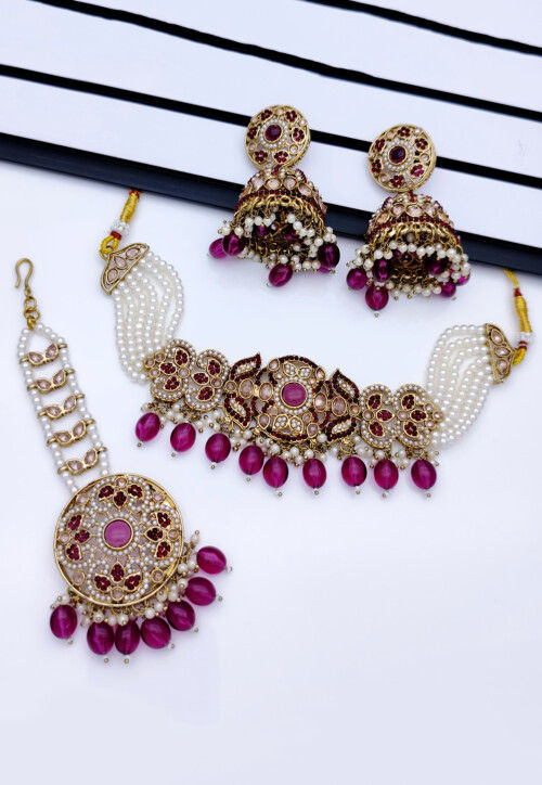 Stone Studded Choker Necklace Set
