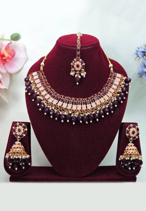 Stone Studded Choker Necklace Set