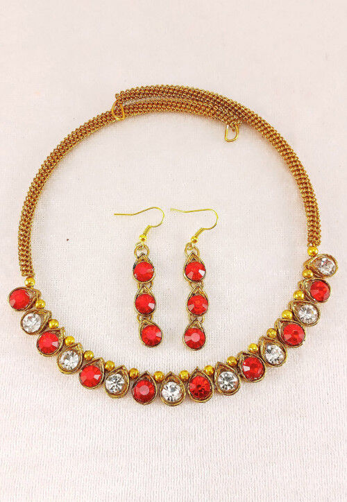 Stone Studded Choker Necklace Set
