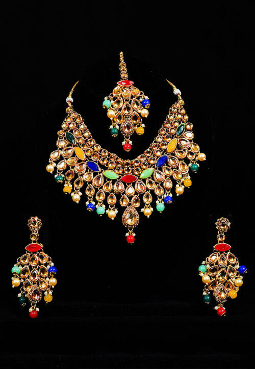 Stone Studded Choker Necklace Set