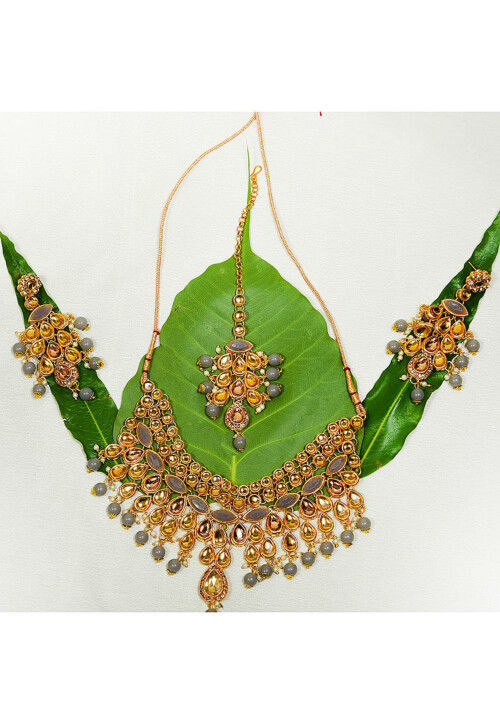 Stone Studded Choker Necklace Set