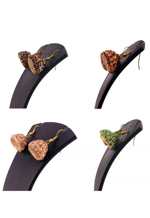 Stone Studded Combo Jhumka Style Earrings