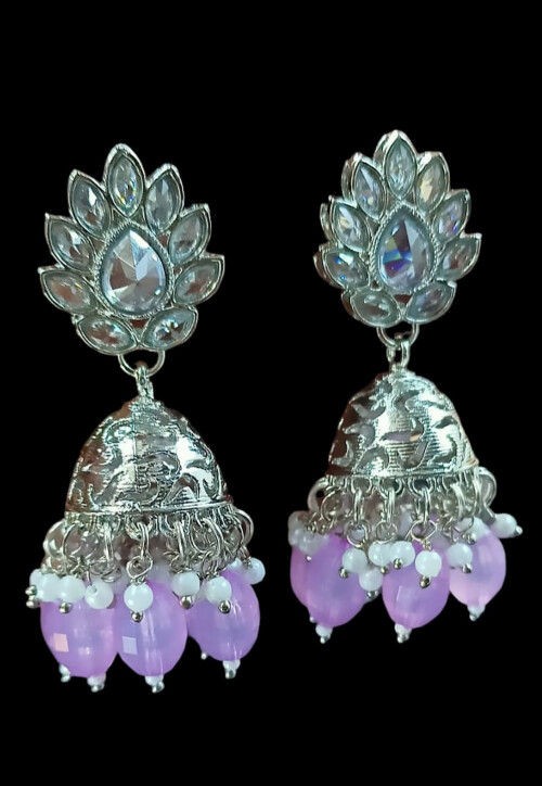 Stone Studded Jhumka Style Earrings