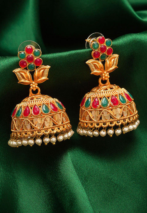 Flipkart.com - Buy JEWERICHE Glamorous Square Chips Kundan Jhumka Earring  For Party & Fest Occasions Alloy Jhumki Earring Online at Best Prices in  India