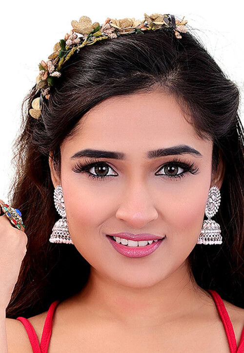 Stone Studded Jhumka Style Earrings