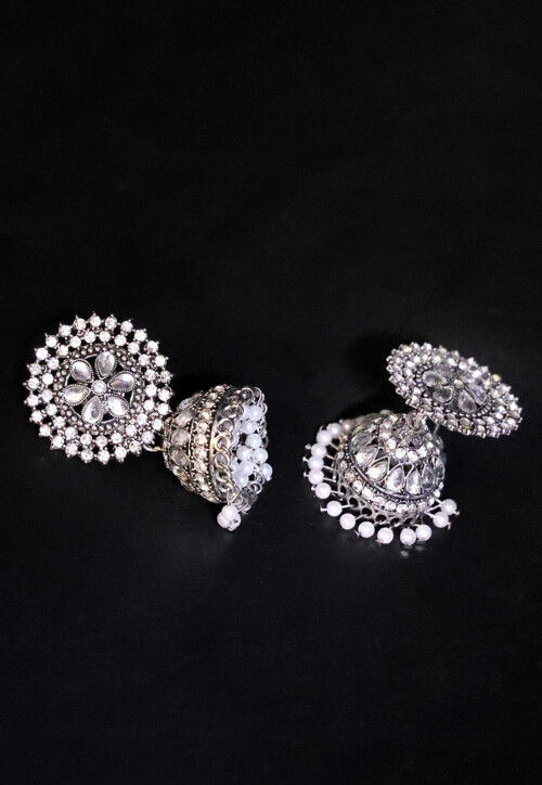 Stone Studded Jhumka Style Earrings