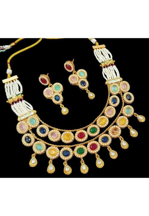 Stone Studded Layered Necklace Set