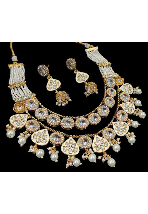 Stone Studded Layered Necklace Set