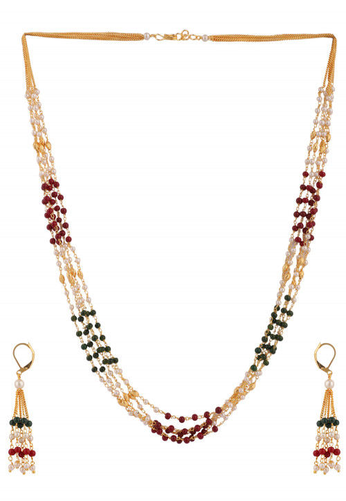 Stone Studded Layered Necklace Set