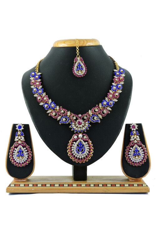 Blue colour shop stone necklace