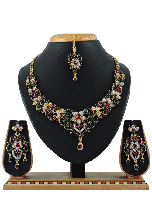 Buy Stone Studded Necklace Set Online JHU2294 Utsav Fashion
