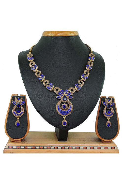 Blue colour 2025 stone necklace