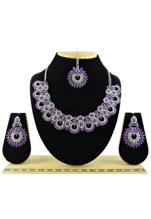 Buy Stone Studded Necklace Set Online JNV3833 Utsav Fashion