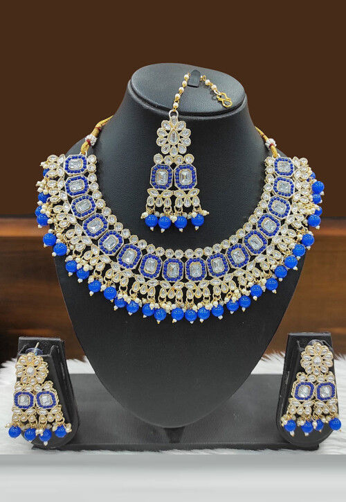 Stone Studded Peacock Style Necklace Set