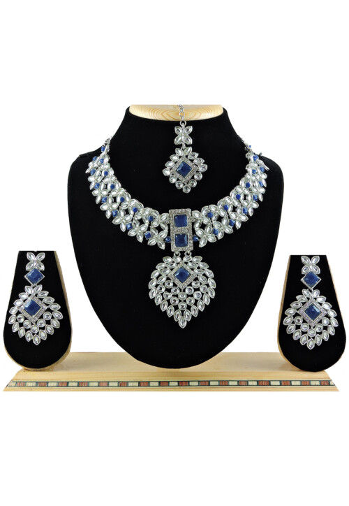 Buy Stone Studded Necklace Set Online JNV794 Utsav Fashion
