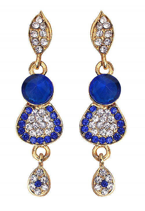 Sky Blue Stone Studded Necklace Set - 6279 main image 1