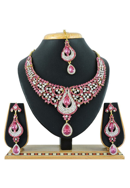 Red color stone necklace store