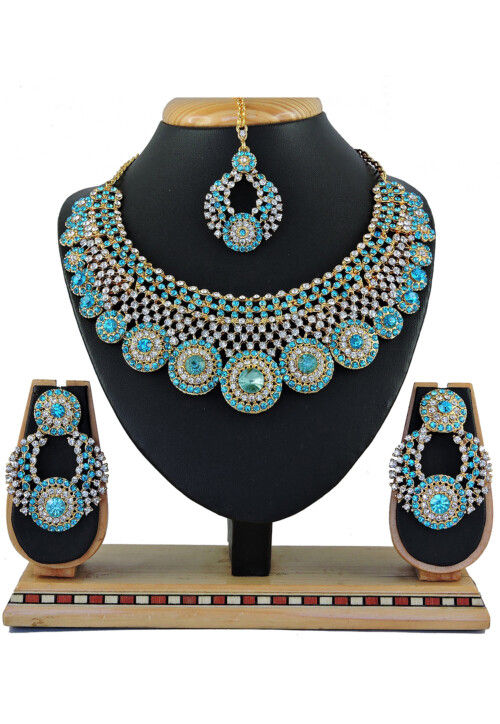 Blue colour 2025 jewellery set