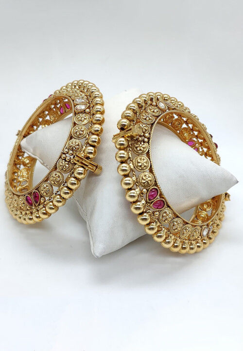 Stone Studded Openable Bangle Pair