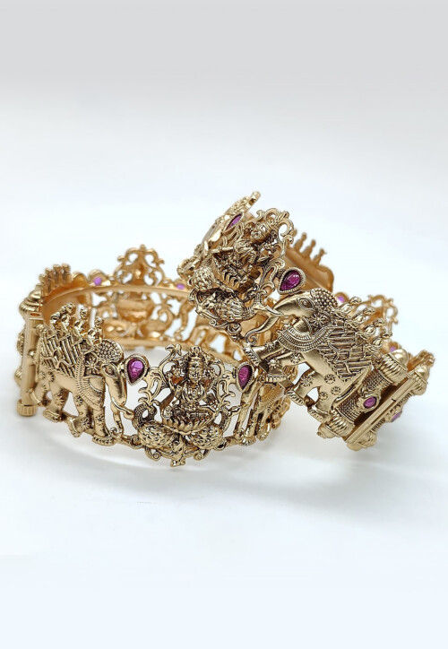 Stone Studded Openable Bangle Pair