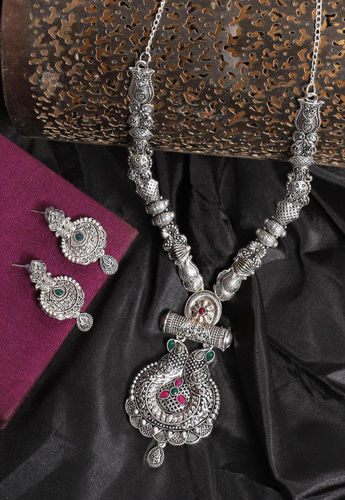 UtsavFashion.com Stone Studded Oxidised Necklace Set