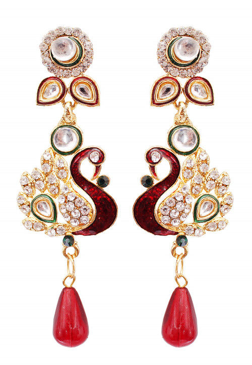 Stone Studded Peacock Style Necklace Set