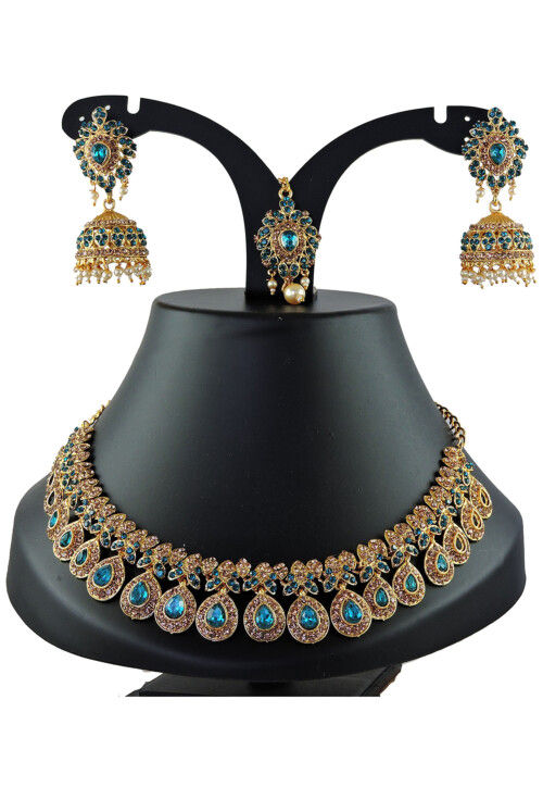 Stones Studded Choker Necklace Set